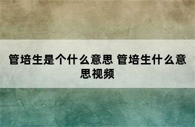 管培生是个什么意思 管培生什么意思视频